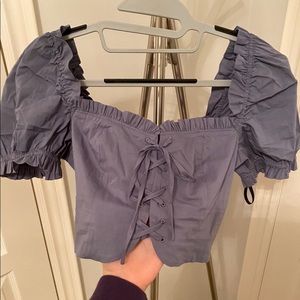Blue Aritzia crop top